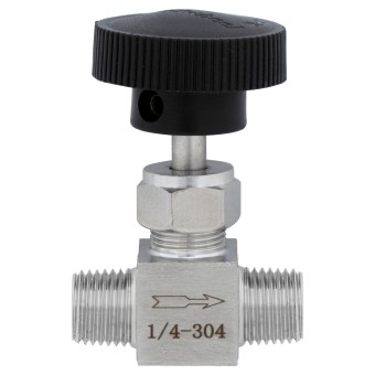 Кран игольчатый НР-НР 1/4" нерж.