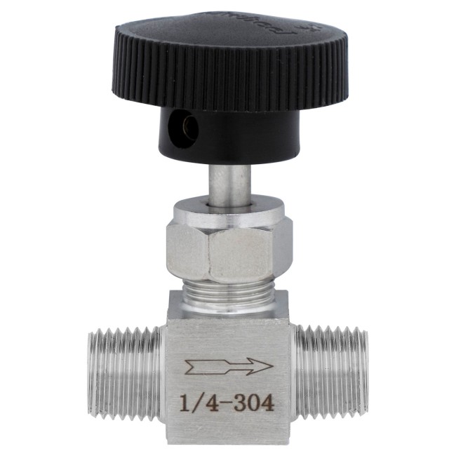 Кран игольчатый НР-НР 1/4" нерж.