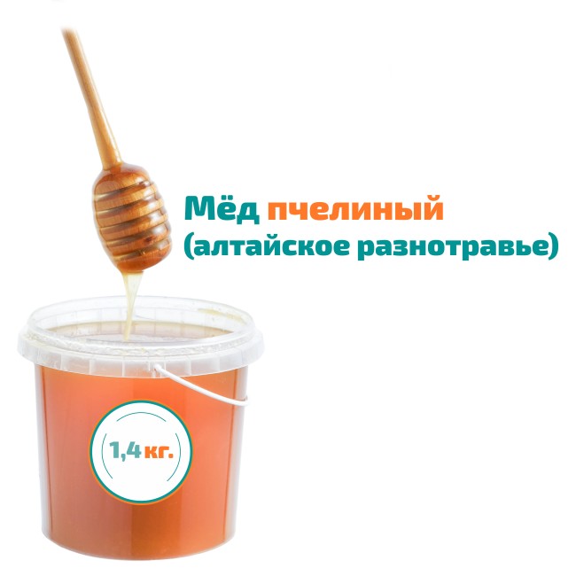 Мед пчелиный "Алтайское разнотравье" 1,4 кг.