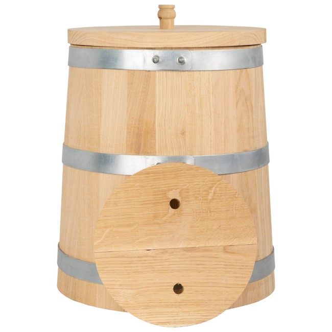 Дубовая кадка 15 л "Профи" с крышкой и гнетом