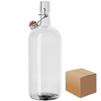 Бутылка "Бугель Про" 1.0 л. бесцветная с пробкой коробка