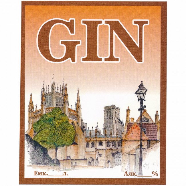 Этикетка самоклеящаяся "GIN" 85*100 мм