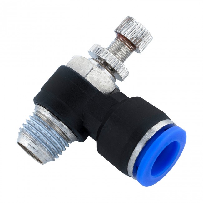Кран игольчатый угловой НР 1/4" быстросъёмный 10 мм