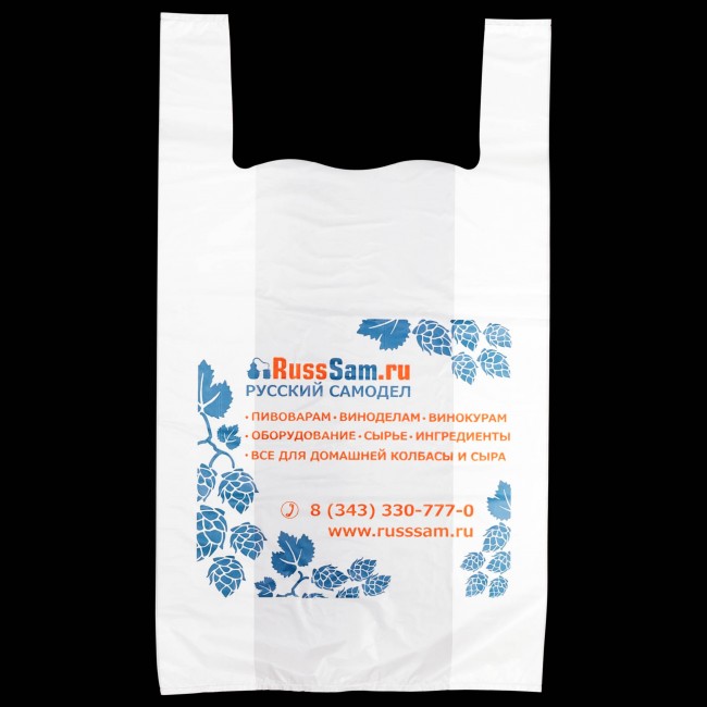 Пакет майка ПНД 34+17*57 мкм. 30 RussSam Пакет майка ПНД 34+17*57 мкм. 30 RussSam