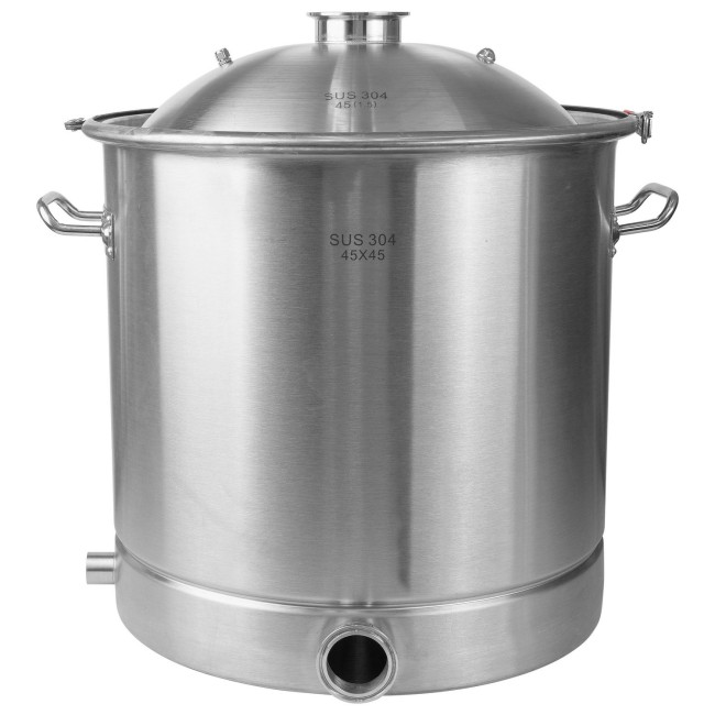 Куб 71 л с зиговкой, штуцер Clamp 3,0", тройное дно 45*45 с купол.крышкой