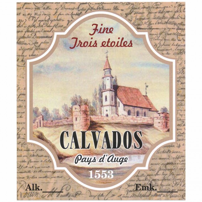 Этикетка самоклеящаяся "CALVADOS" 85*100 мм