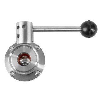 Кран дисковый бабочка CLAMP 1,5" DN 25 Лайт AISI  Кран дисковый бабочка CLAMP 1,5" DN 25 Лайт AISI