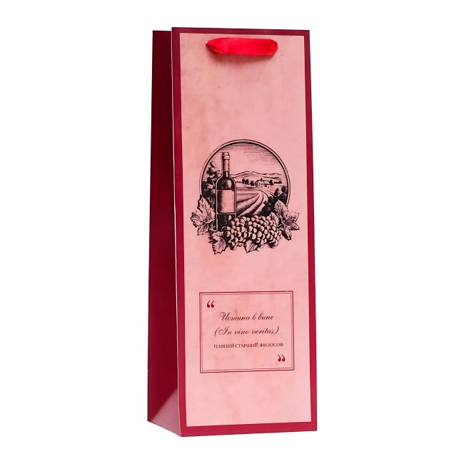 Пакет под бутылку подарочный "Истина в вине" Пакет под бутылку подарочный "Истина в вине"
