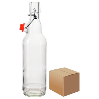 Бутылка "Бугельная" 0,5 л. бесцветная с пробкой коробка