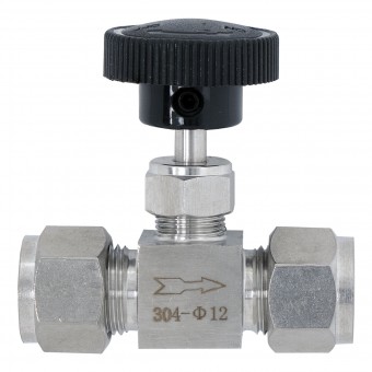 Кран игольчатый под трубку 12 мм. нерж.