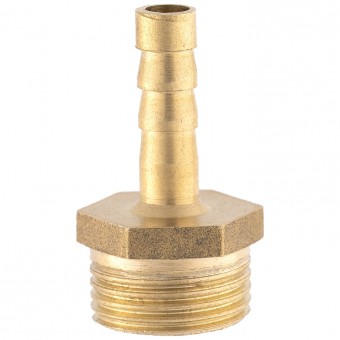 Штуцер ёлочка НР 3/8" латунь 6 мм.  Штуцер ёлочка НР 3/8" латунь 6 мм.