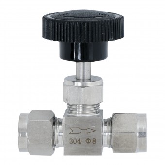 Кран игольчатый под трубку 8 мм. нерж. Кран игольчатый под трубку 8 мм. нерж.