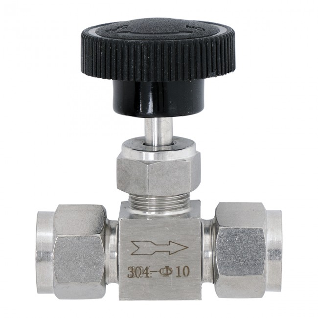 Кран игольчатый под трубку 10 мм. нерж. Кран игольчатый под трубку 10 мм. нерж.