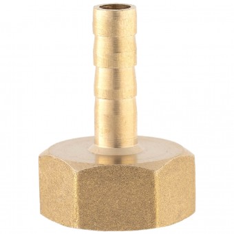 Штуцер ёлочка ВР 3/8" латунь 6 мм.  Штуцер ёлочка ВР 3/8" латунь 6 мм.