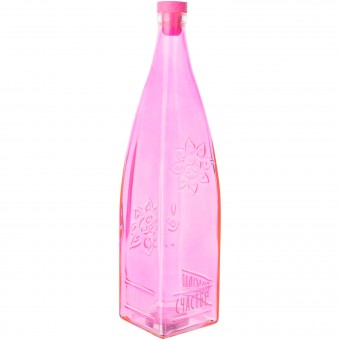 Бутылка декоративная с пробкой "Счастье" светло розовая 1 л 