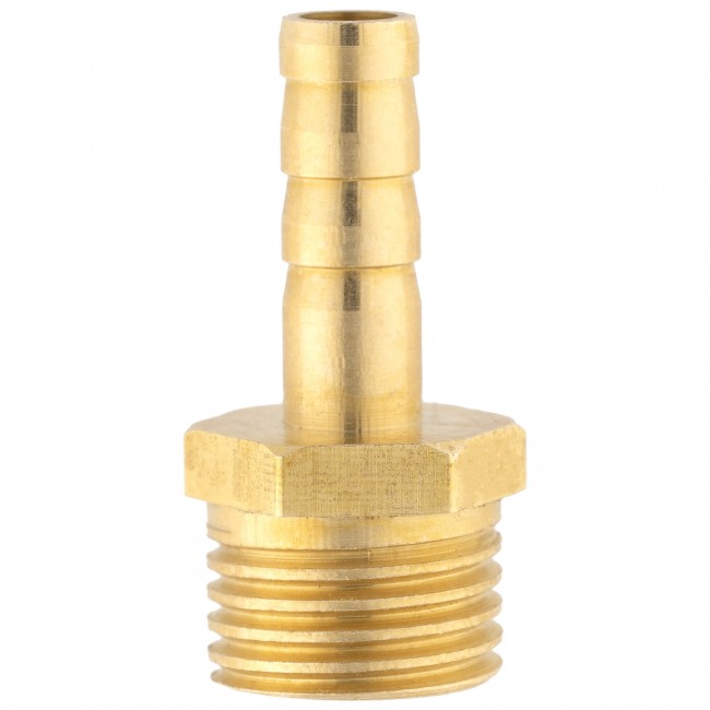 Штуцер ёлочка НР 1/4" латунь 6 мм. 