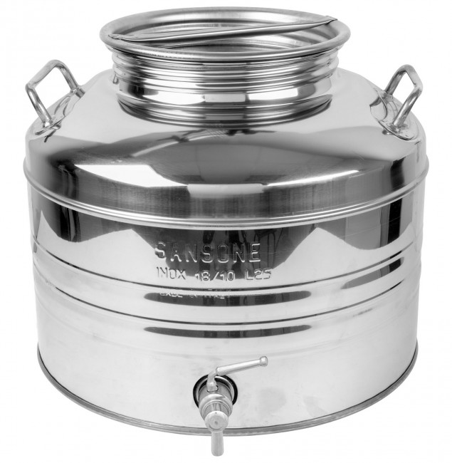 Традиционная бочка с краном 25 л нерж. 