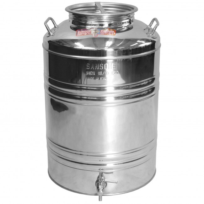 Традиционная бочка с краном 50 л нерж. 