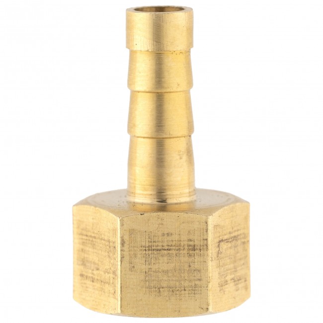 Штуцер ёлочка ВР 1/4" латунь 6 мм. 