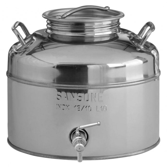 Традиционная бочка с краном 10 л нерж.  Традиционная бочка с краном 10 л нерж.