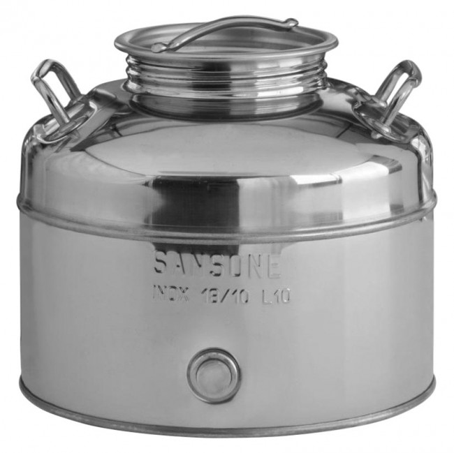 Традиционная бочка с краном 10 л нерж.  Традиционная бочка с краном 10 л нерж.