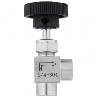 Кран игольчатый угловой ВР-ВР 1/4" нерж.