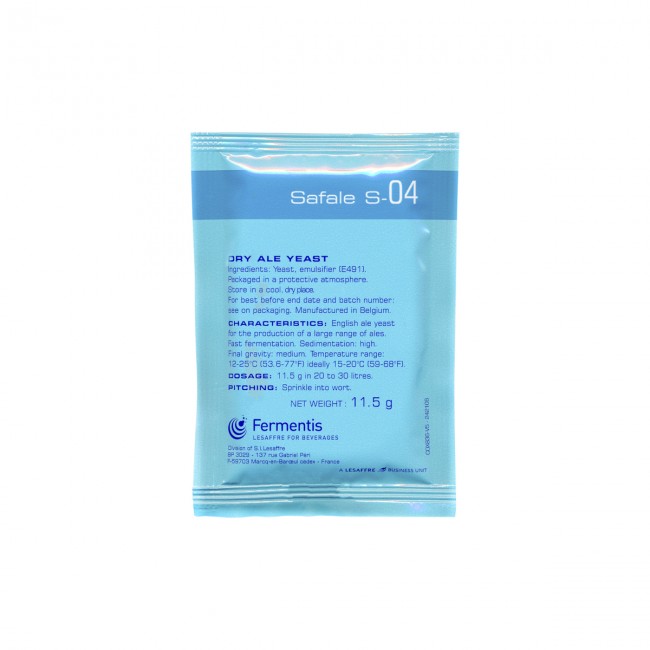 Дрожжи пивные Fermentis "S-04 Safale" 11,5 гр. (верховое) Дрожжи пивные Fermentis "S-04 Safale" 11,5 гр. (верховое)