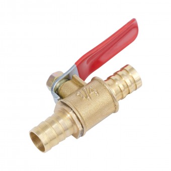 Кран шаровый штуцер ёлочка 10 мм латунь Кран шаровый штуцер ёлочка 10 мм латунь