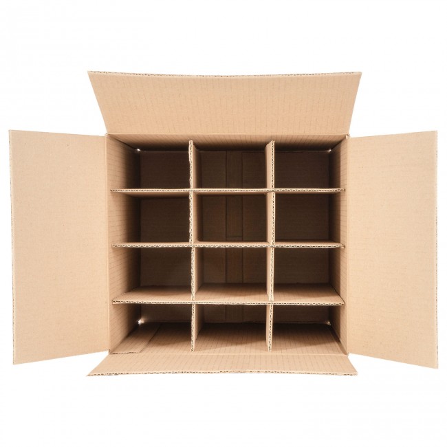 Гофро ящик с решеткой Фляжка 12*0,5 л. Гофро ящик с решеткой Фляжка 12*0,5 л.