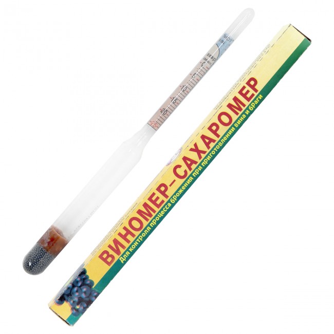 Ареометр виномер сахаромер бытовой 0-18%; 0-25% Ареометр виномер сахаромер бытовой 0-18%; 0-25%