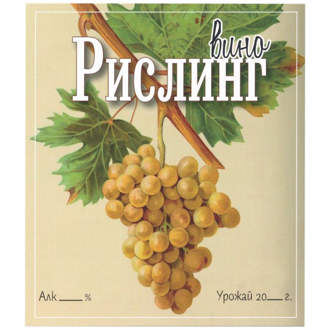 Этикетка самоклеящаяся "Вино Рислинг" 95*110 мм