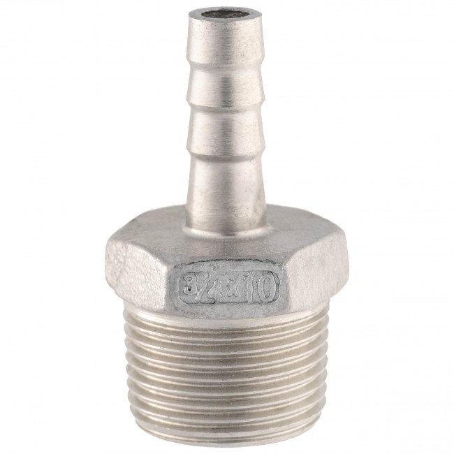 Штуцер ёлочка НР 3/4" AISI 10 мм