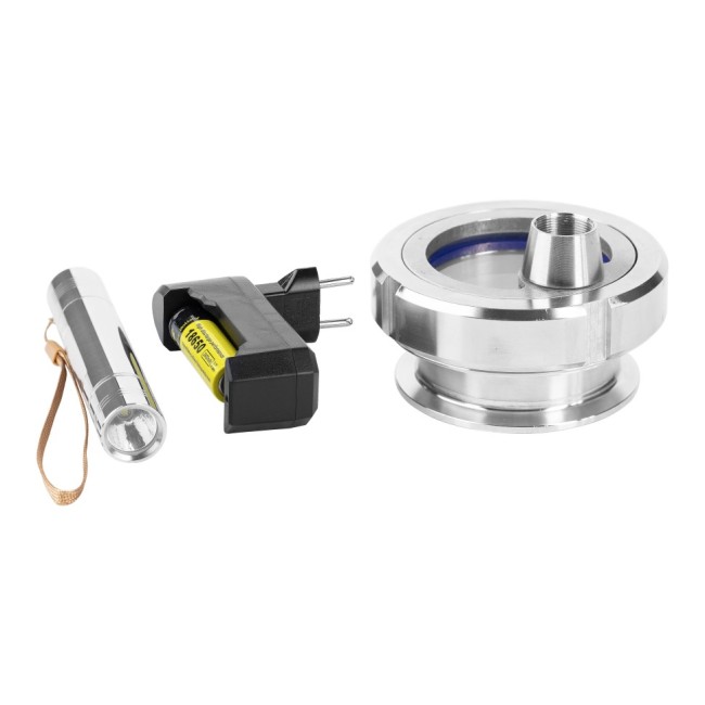 Гаечный диоптр CLAMP 4,0" (DN102) с подсветкой AISI