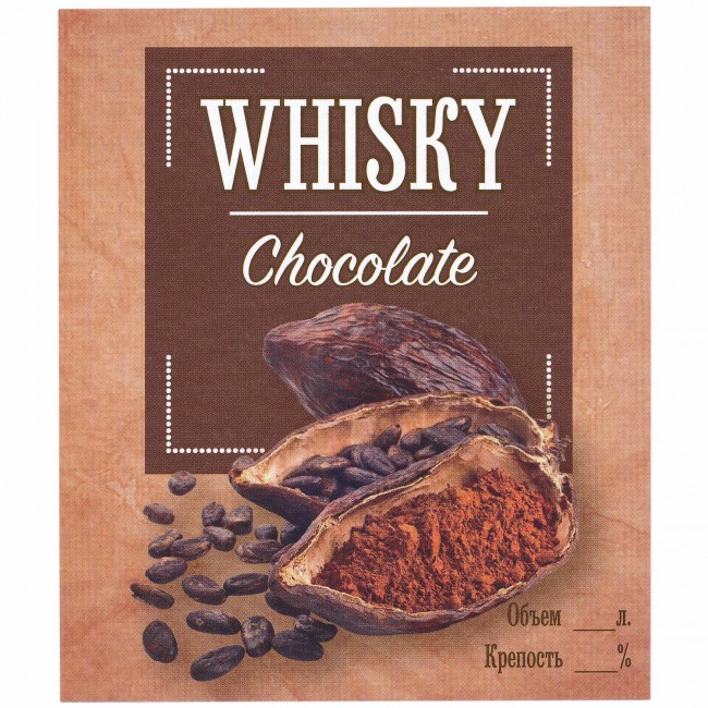 Этикетка самоклеящаяся "WHISKY CHOCOLATE" 85*100 мм