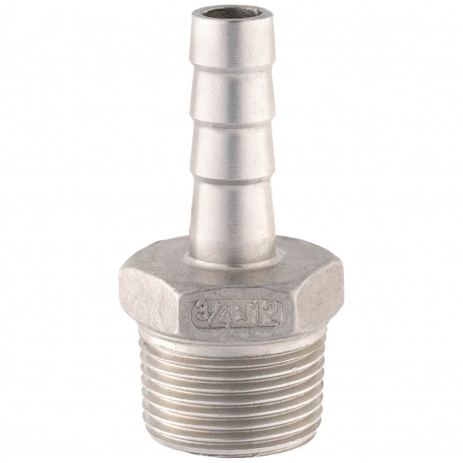 Штуцер ёлочка НР 3/4" AISI 12 мм