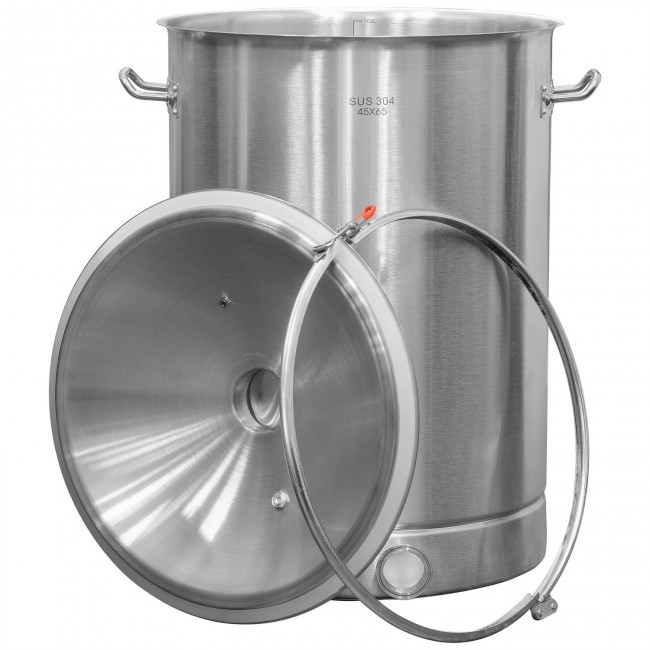 Куб 100 л с зиговкой, штуцер Clamp 3,0", тройное дно 45*65 с купол.крышкой