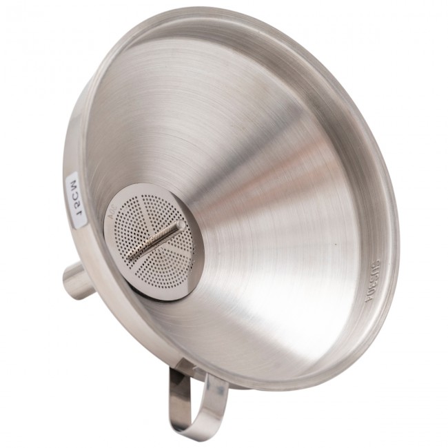 Воронка нерж. сталь с сеткой d-150 мм, h-120 мм.  Воронка нерж. сталь с сеткой d-150 мм, h-120 мм.