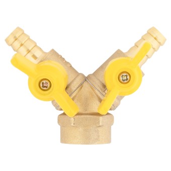 Тройник ёлочка 10-ВР 1/2-10 латунь с кранами