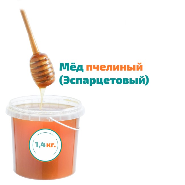 Мед пчелиный "Эспарцетовый" 1,4 кг.