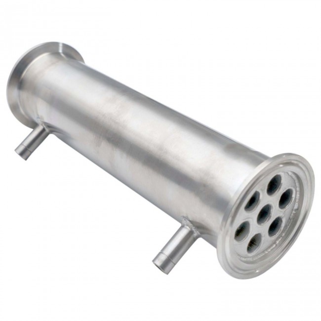 Холодильник кожухотрубный 150 мм. CLAMP 2.0" AISI штуцер 10 мм. Холодильник кожухотрубный 150 мм. CLAMP 2.0" AISI штуцер 10 мм.