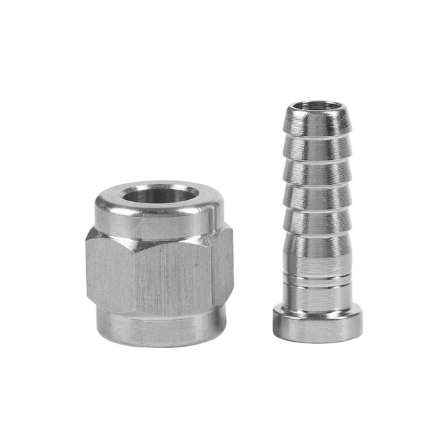 Штуцер нержавеющий с накидной гайкой ВР 1/4"FFL 7 мм.