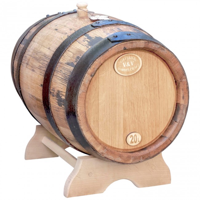 Дубовая бочка 20 л. "Портвейн" на подставке