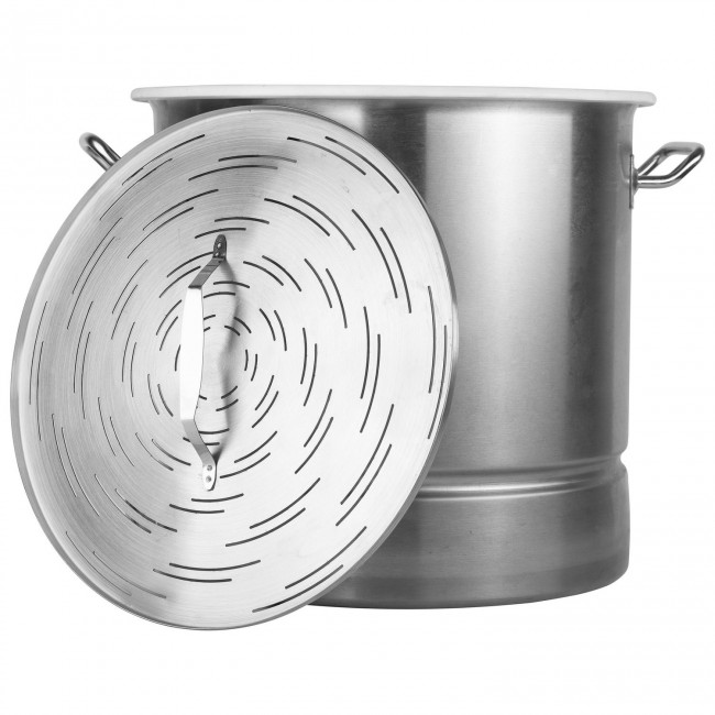 Куб 50 л с зиговкой, отвод ВР 3/4, штуцер Clamp 2,0", тройное дно 40*40 с купол.крышкой 