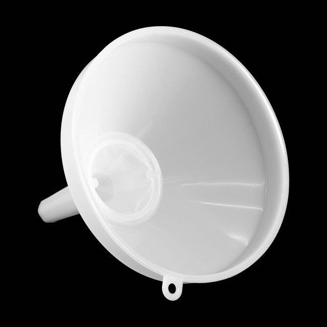 Воронка полипропиленовая с сеткой d-200 мм, h-205 мм.