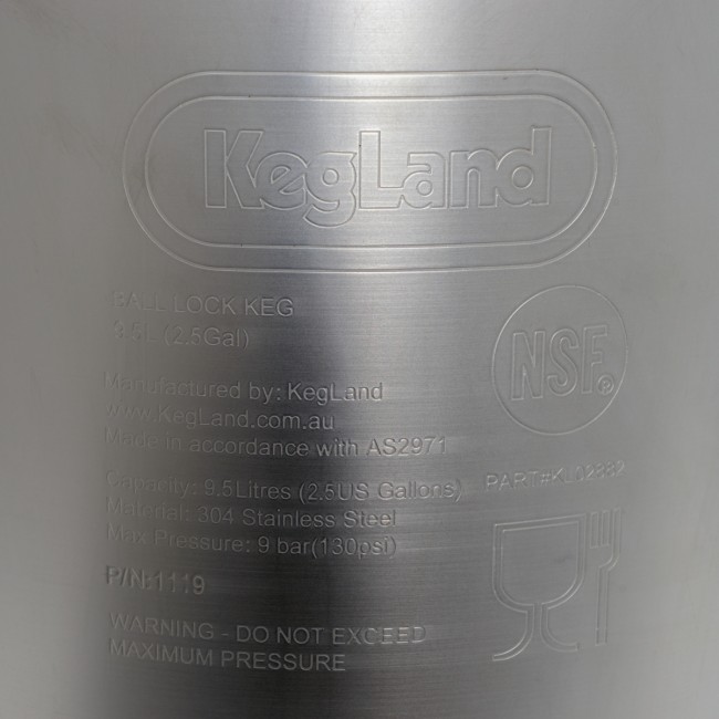 Кег Корнелиус "KegLand" с фитингом Ball Lock 9,5 л.