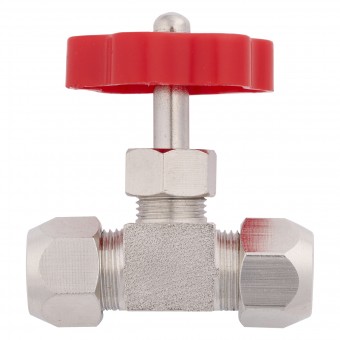 Кран игольчатый под трубку 6 мм.