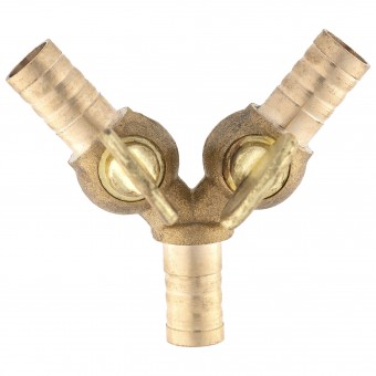 Тройник ёлочка 8-8-8 латунь с кранами Тройник ёлочка 8-8-8 латунь с кранами