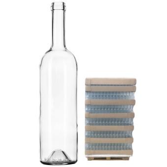 Бутылка "Бордо" бесцветная 0,75 л. паллет 1260 шт.