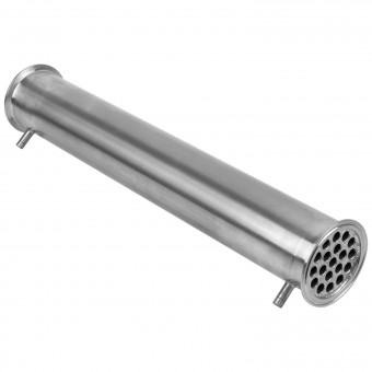 Холодильник кожухотрубный 500 мм. CLAMP 3,0" AISI штуцер 10 мм.