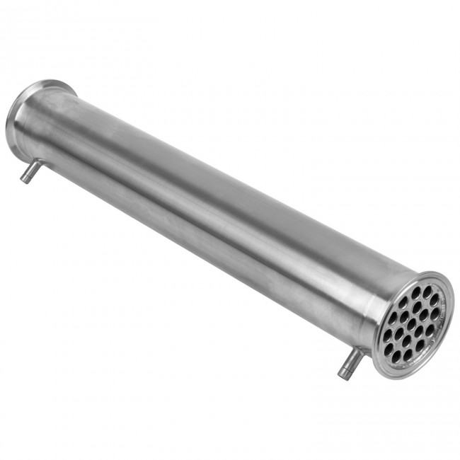 Холодильник кожухотрубный 500 мм. CLAMP 3,0" AISI штуцер 10 мм.